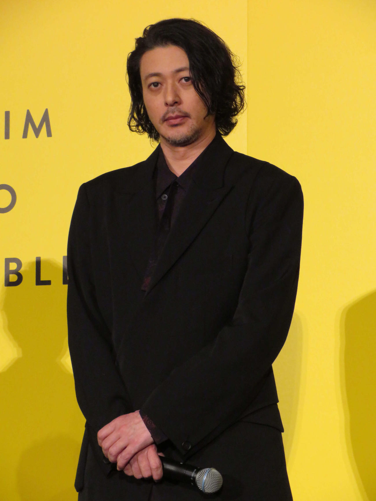 映画「兄を持ち運べるサイズに」プレミア上映会
に登壇したオダギリジョー（撮影・村上幸将）