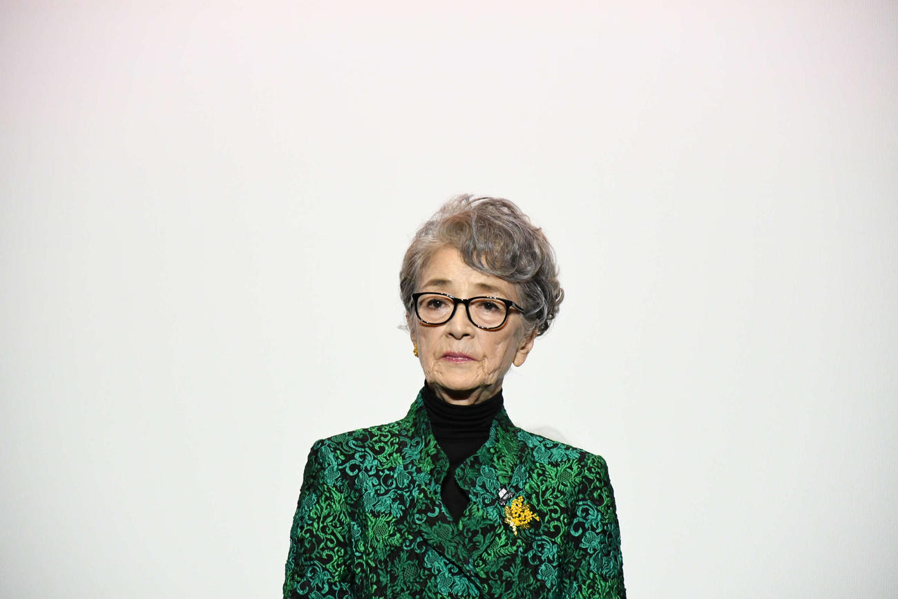 映画「TOKYOタクシー」の舞台あいさつに登壇した倍賞千恵子（撮影・阪口孝志）