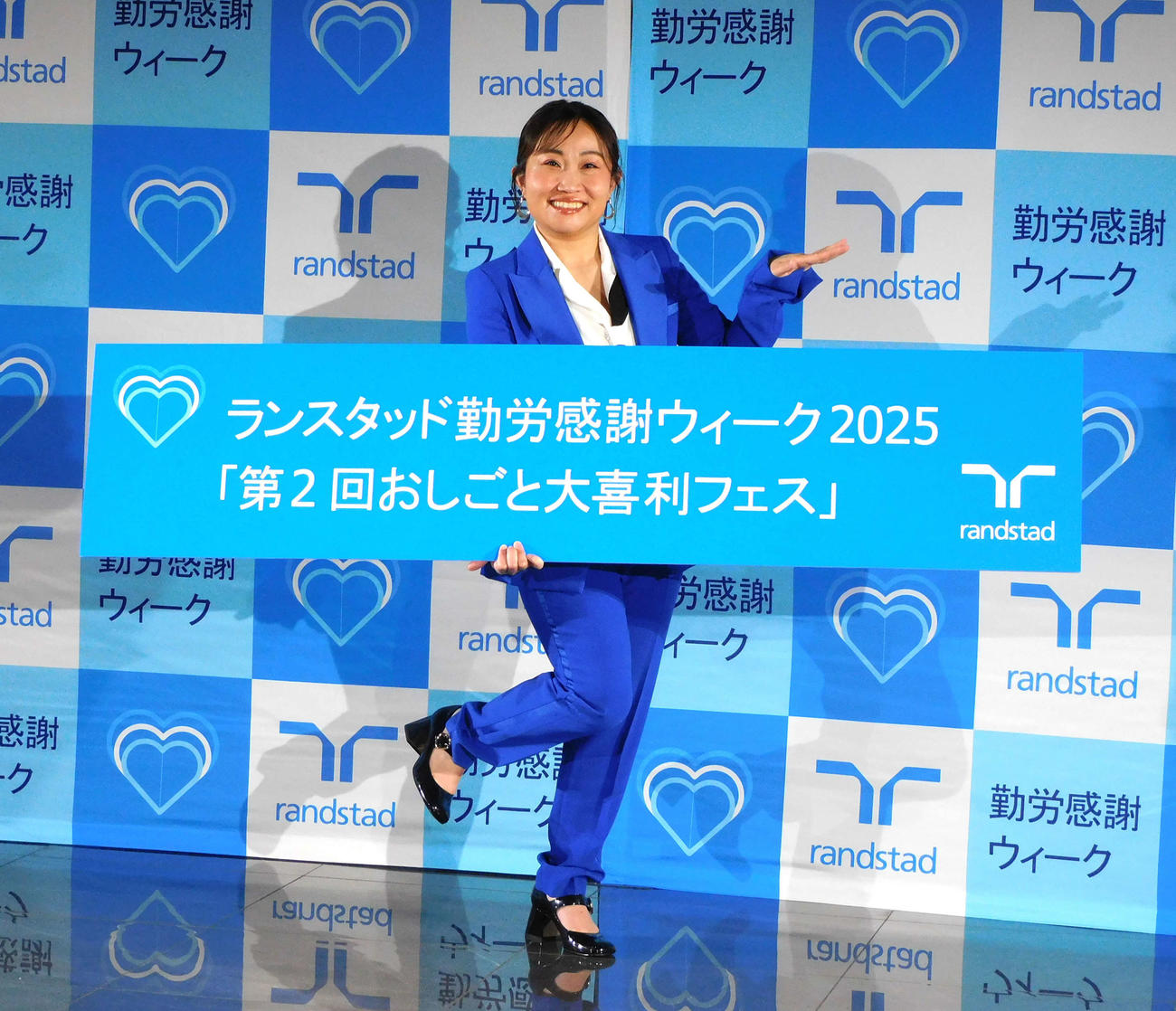 ランスタッド勤労感謝ウィーク2025「第2回お仕事大喜利フェス」に出席したキンタロー。（撮影・寺本吏輝）