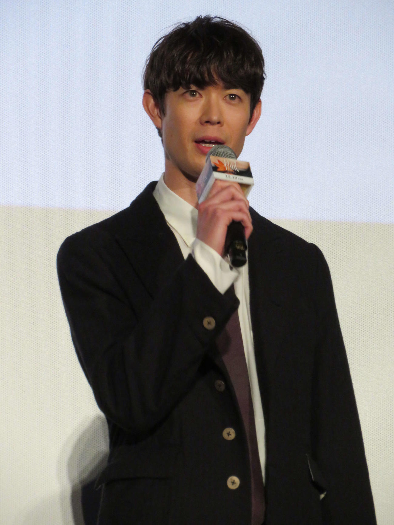 映画「楓」完成披露試写会に登壇した宮沢氷魚（撮影・村上幸将）