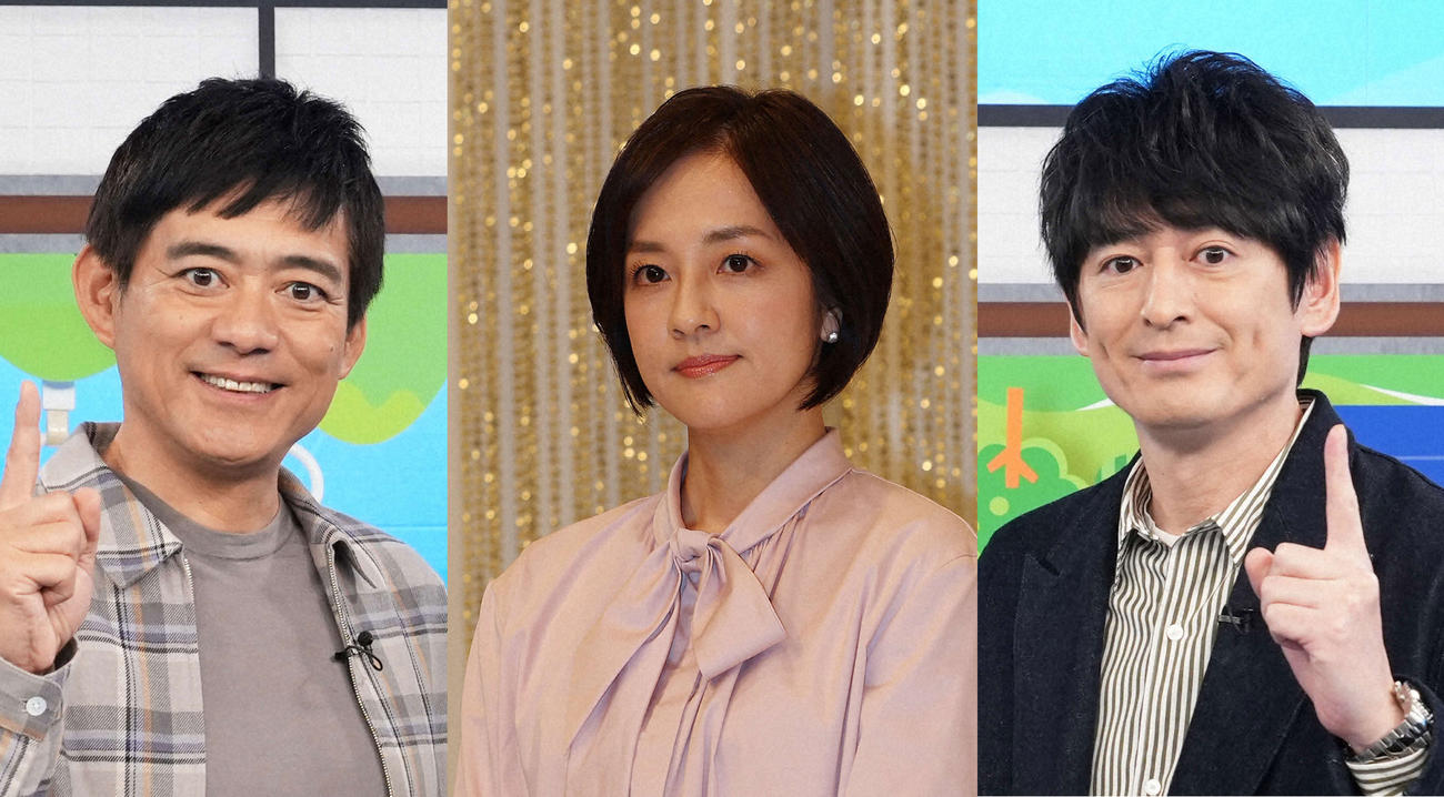 左から博多華丸、鈴木奈穂子アナ、博多大吉