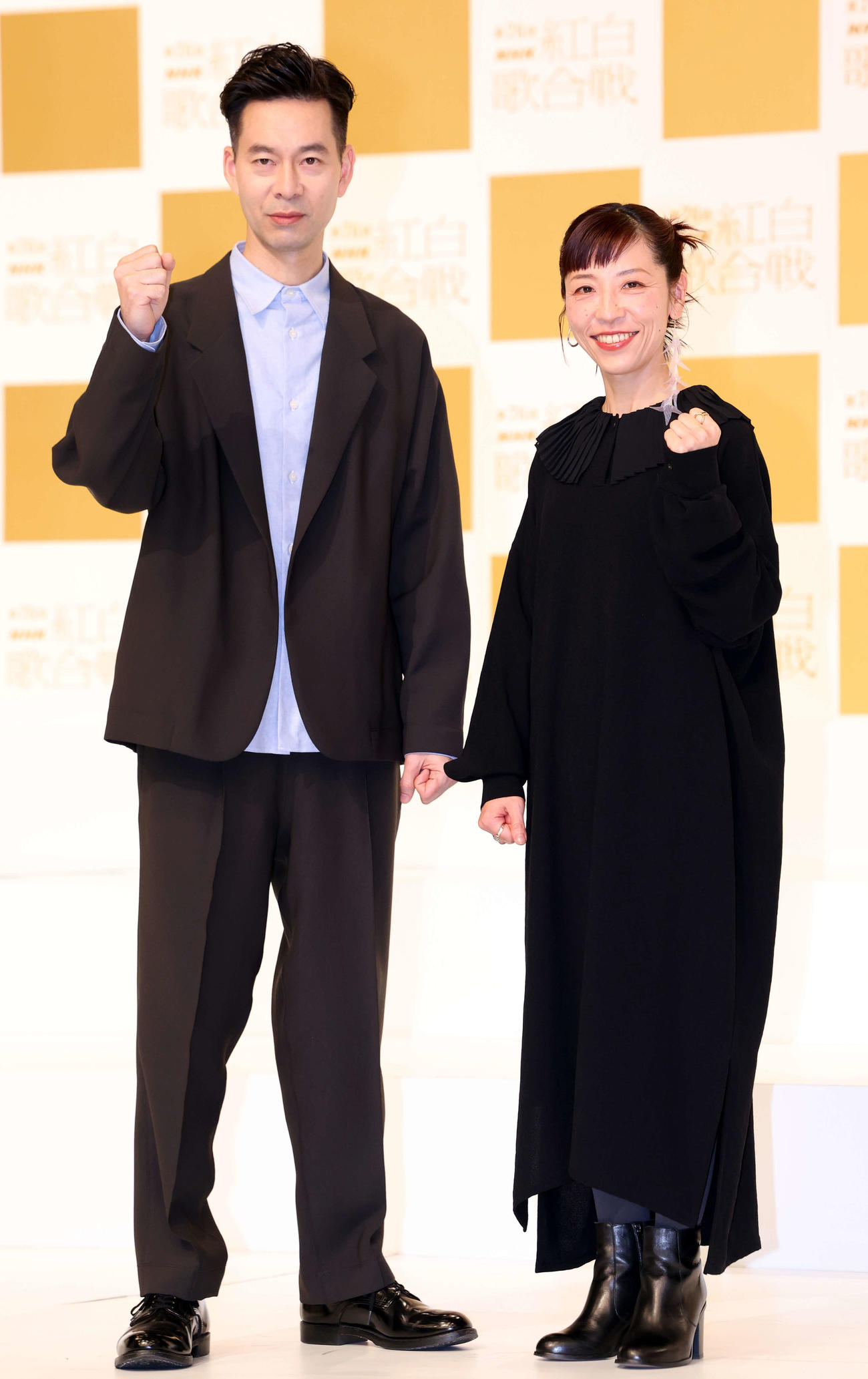 第76回NHK紅白歌合戦出場歌手発表会見に登場したハンバート　ハンバート（撮影・浅見桂子）