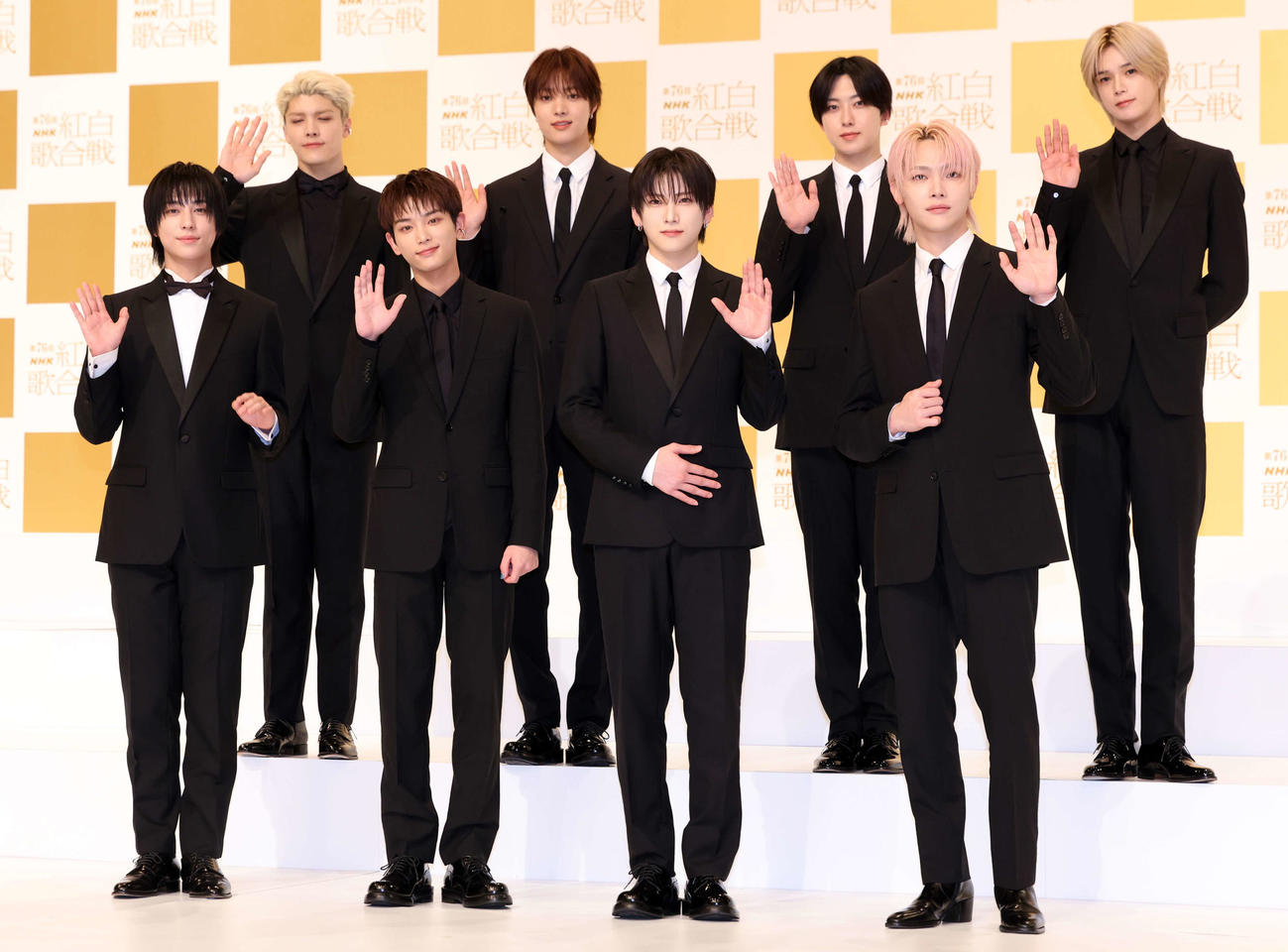 第76回NHK紅白歌合戦出場歌手発表会見に登場した＆TEAM（撮影・浅見桂子）