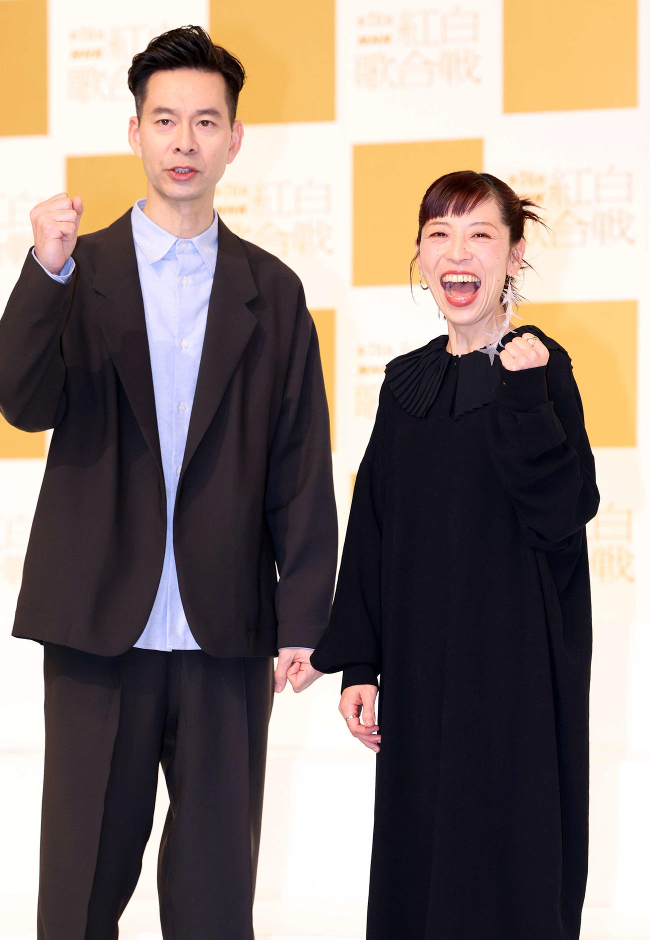第76回NHK紅白歌合戦出場歌手発表会見に登場したハンバート　ハンバート（撮影・浅見桂子）