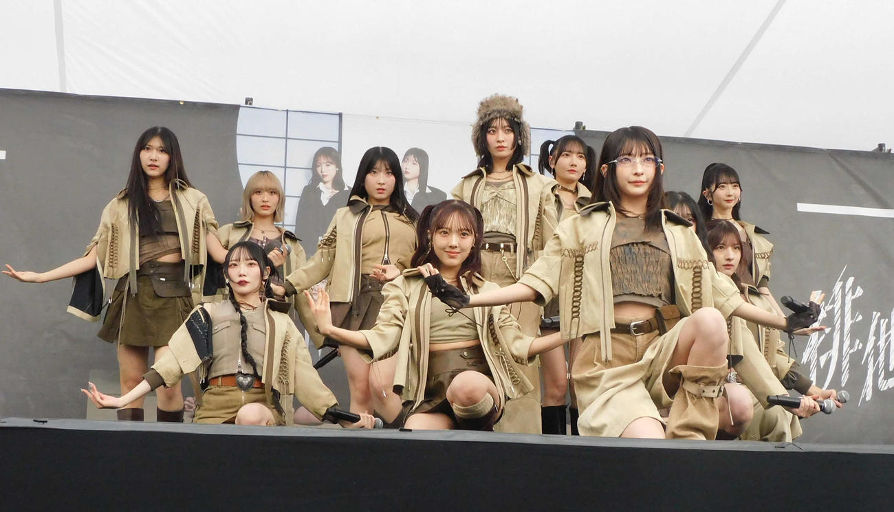 11thシングル「排他的ファイター」の発売記念スペシャルリリースイベントを行った≠ME（撮影・寺本吏輝）