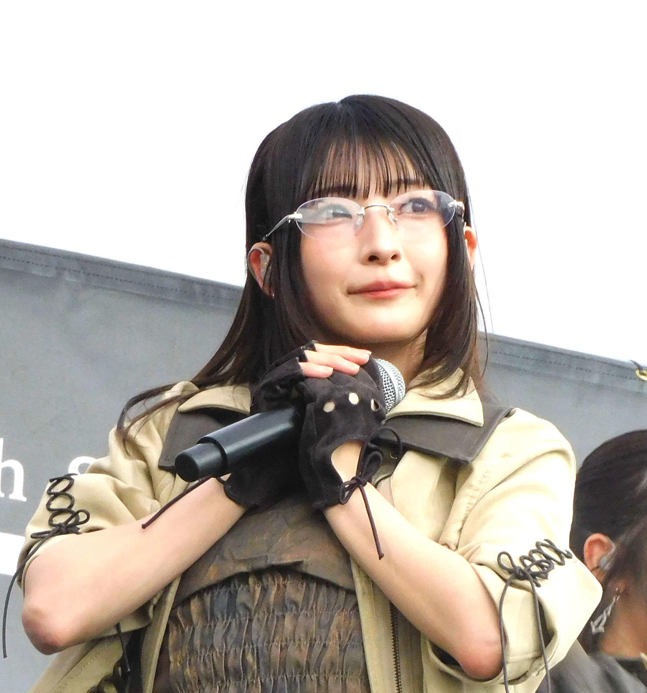 11thシングル「排他的ファイター」の発売記念スペシャルリリースイベントでパフォーマンスする≠ME永田詩央里（撮影・寺本吏輝）