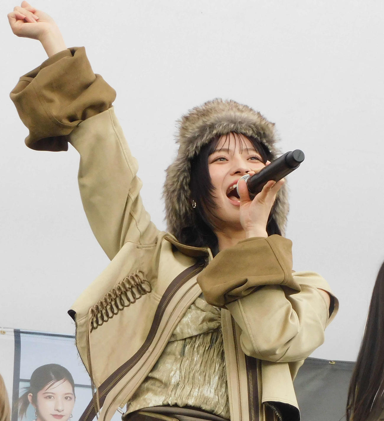 11thシングル「排他的ファイター」の発売記念スペシャルリリースイベントでパフォーマンスする≠ME冨田菜々風（撮影・寺本吏輝）