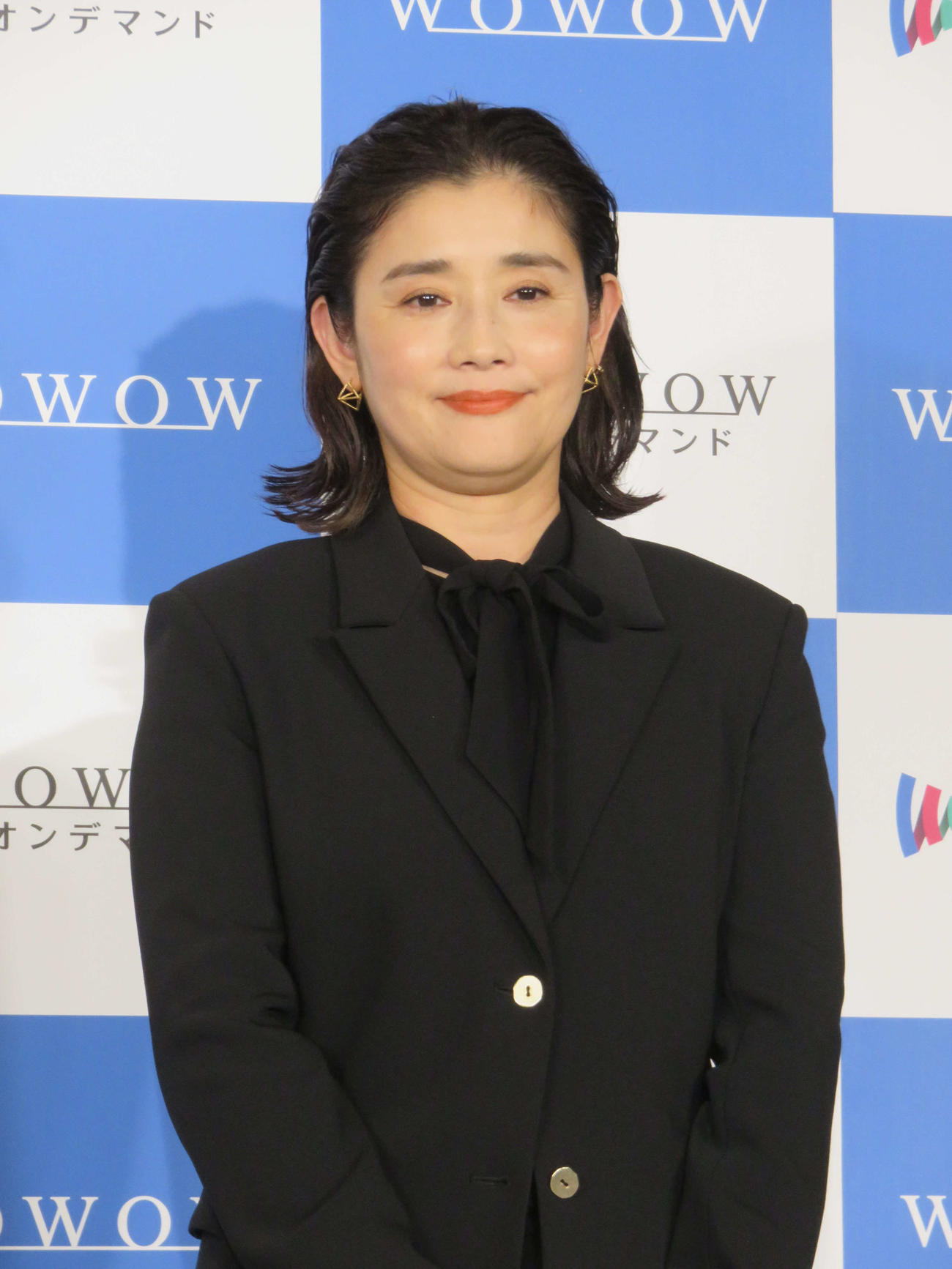 WOWOW「連続ドラマW　シャドウワーク」完成報告会に登壇した石田ひかり