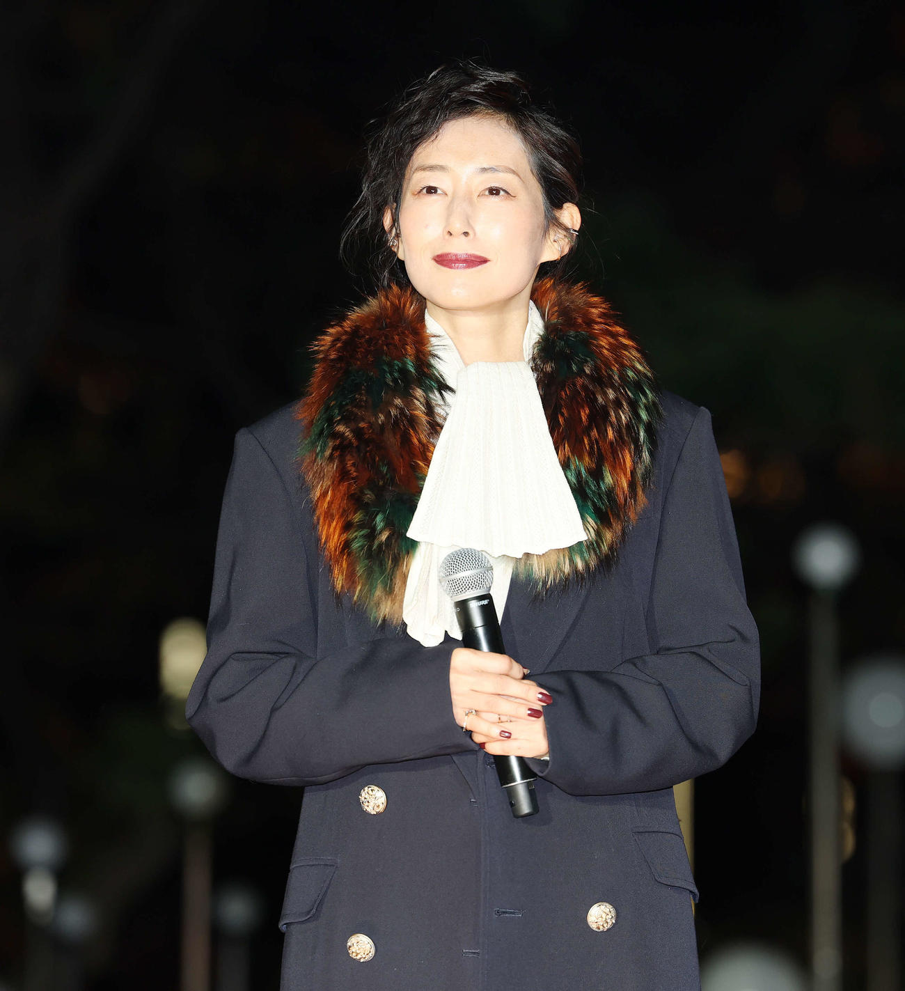 「映画ラストマン－FIRST LOVE－」プレミアム点灯式に登壇した木村多江（撮影・宮地輝）