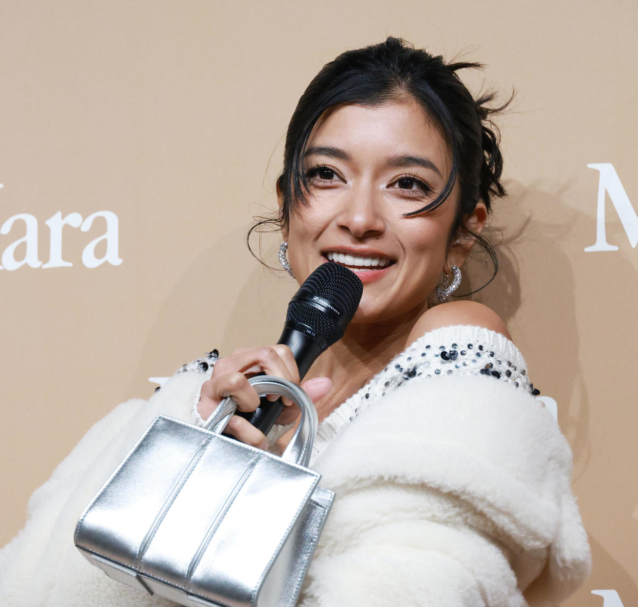 MaxMaraのイベントに参加したローラ（撮影・中島郁夫）