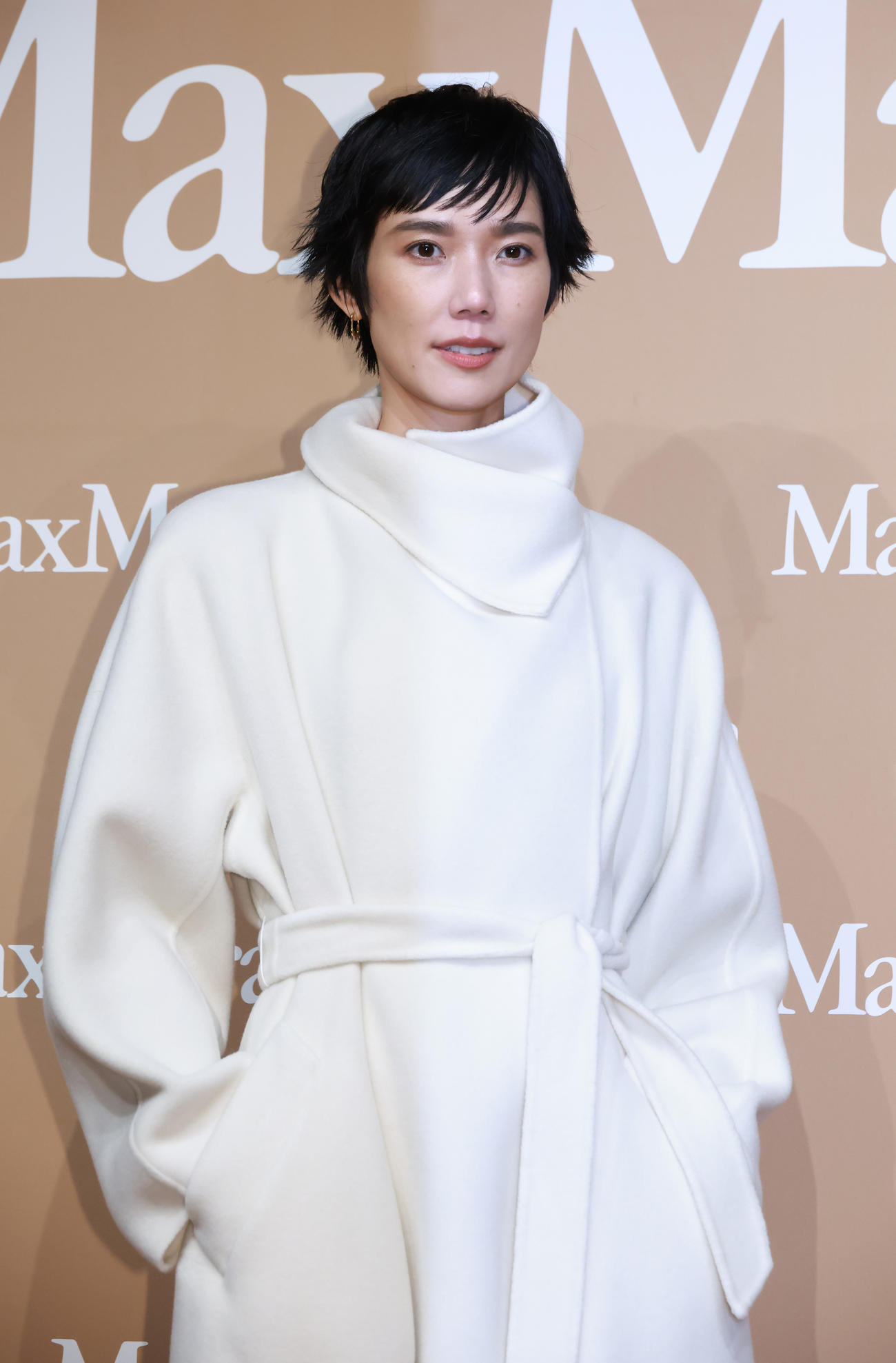 MaxMaraのイベントに参加した岡本多緒（撮影・中島郁夫）