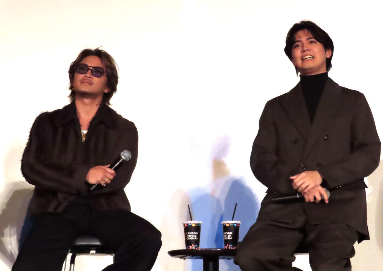 「GENERATIONS：The Documentary」公開前日SPイベントに出席した数原龍友左）と片寄涼太