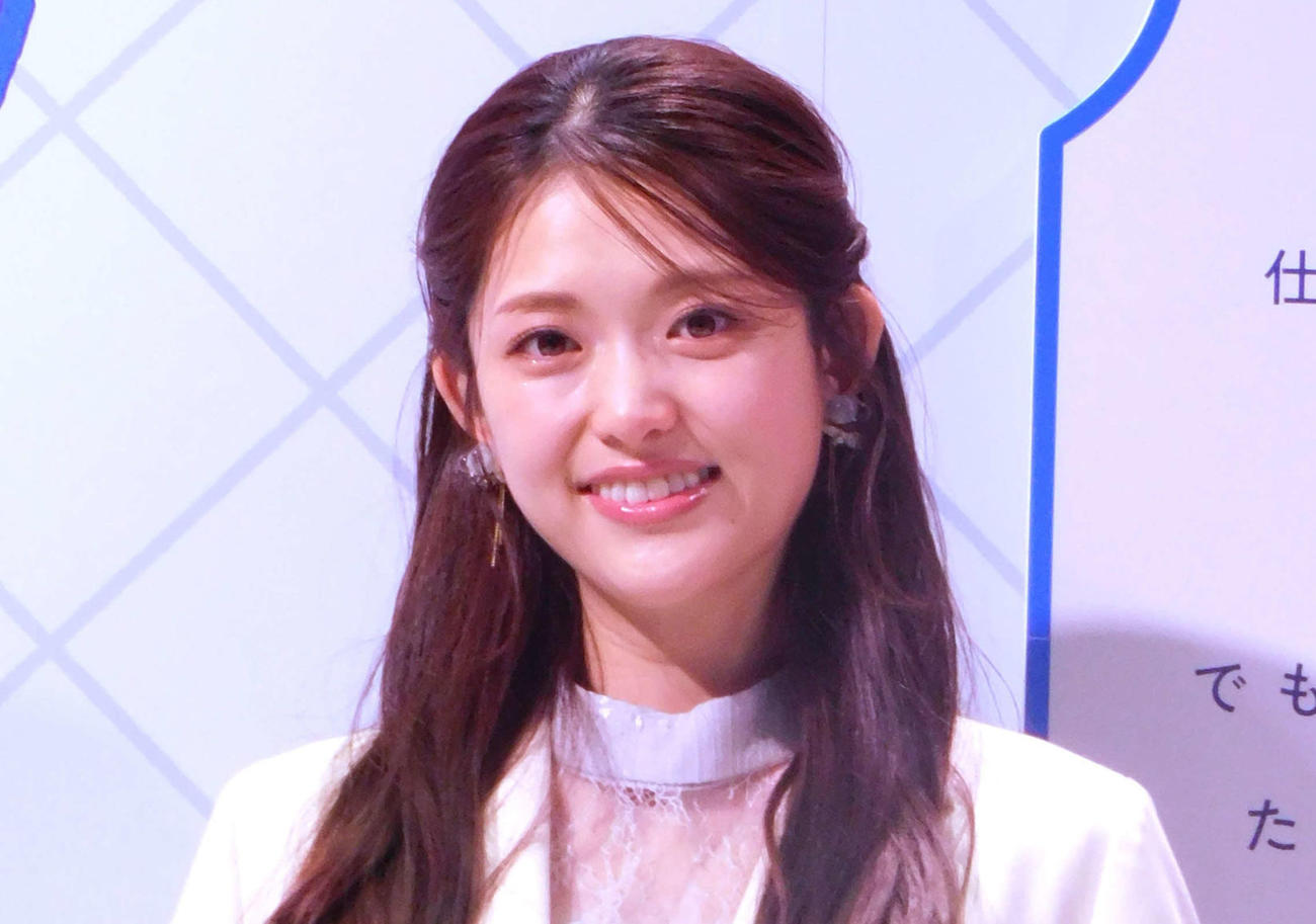 日本生命「＃みんなの社会人ブルー展」オープニングイベントに登壇した松村沙友理（撮影・寺本吏輝）