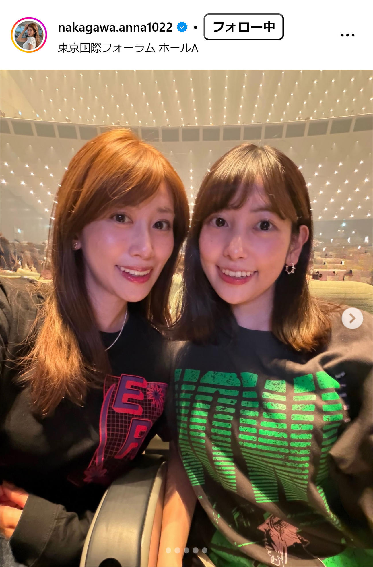 中川安奈のインスタグラムから