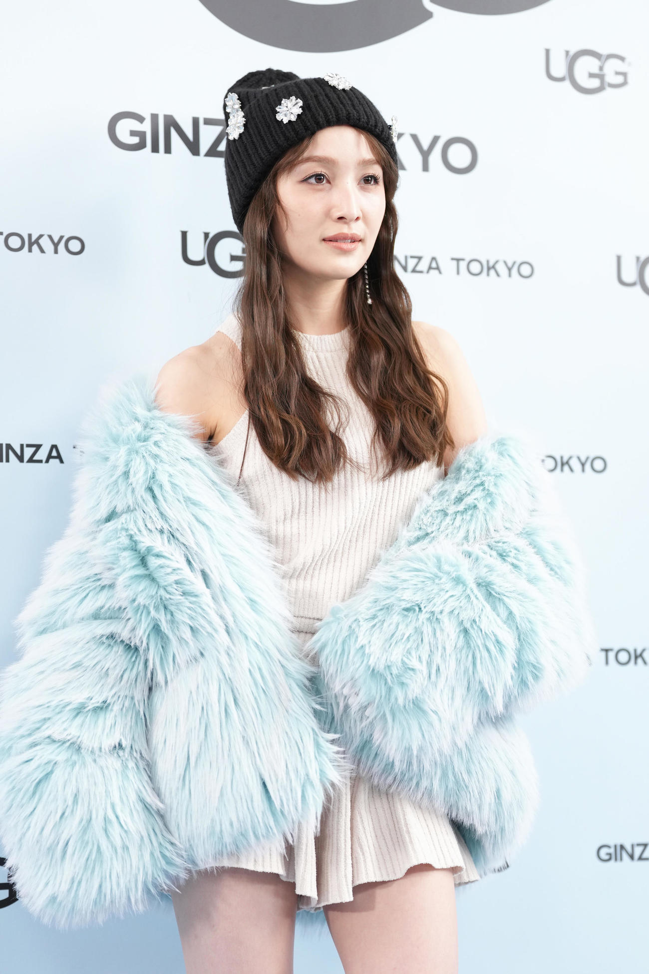 フォトコールに登場した百田夏菜子（撮影・足立雅史）
