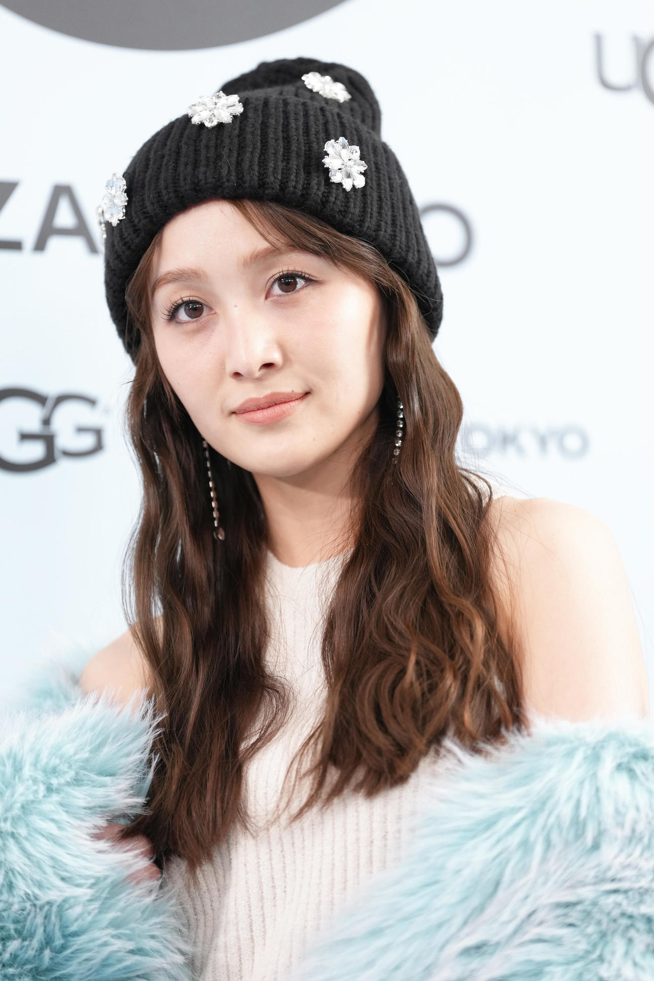 フォトコールに登場した百田夏菜子（撮影・足立雅史）
