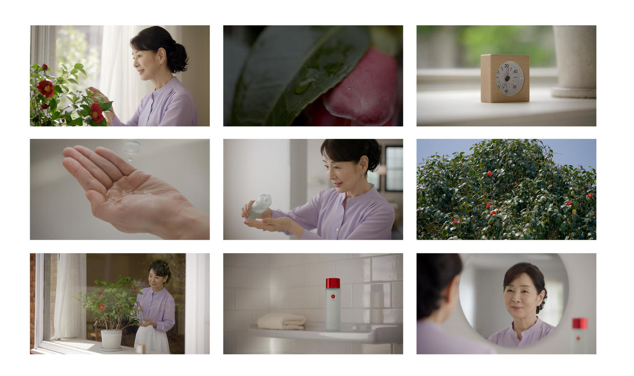 27日から放送を開始する「五島の椿」の新テレビCM「吉永さんと、保湿。」に出演した吉永小百合