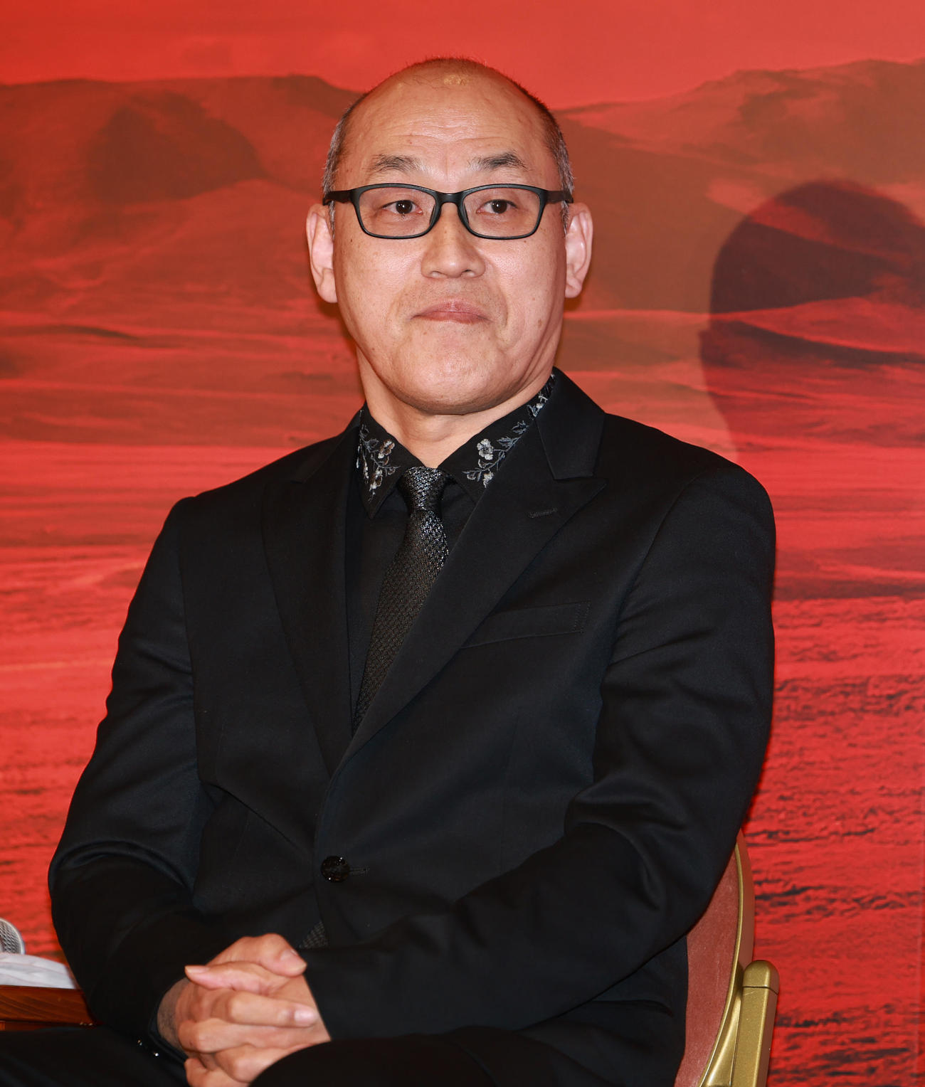 明治座の舞台「大地の子」制作発表に登場した山西惇（撮影・野上伸悟）