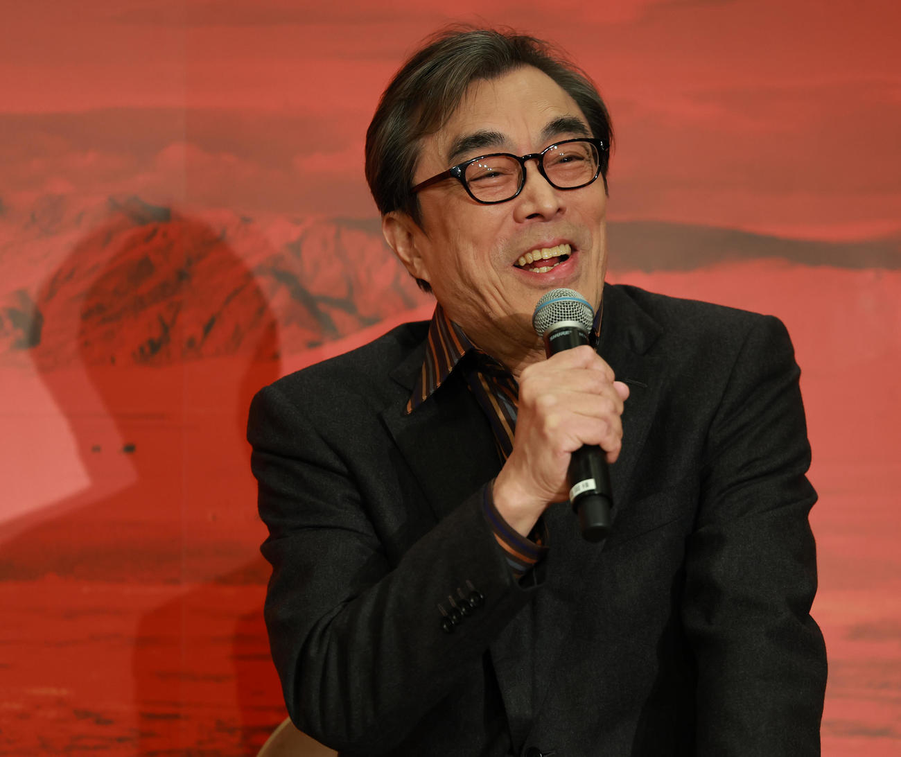 明治座の舞台「大地の子」制作発表に登場した益岡徹（撮影・野上伸悟）