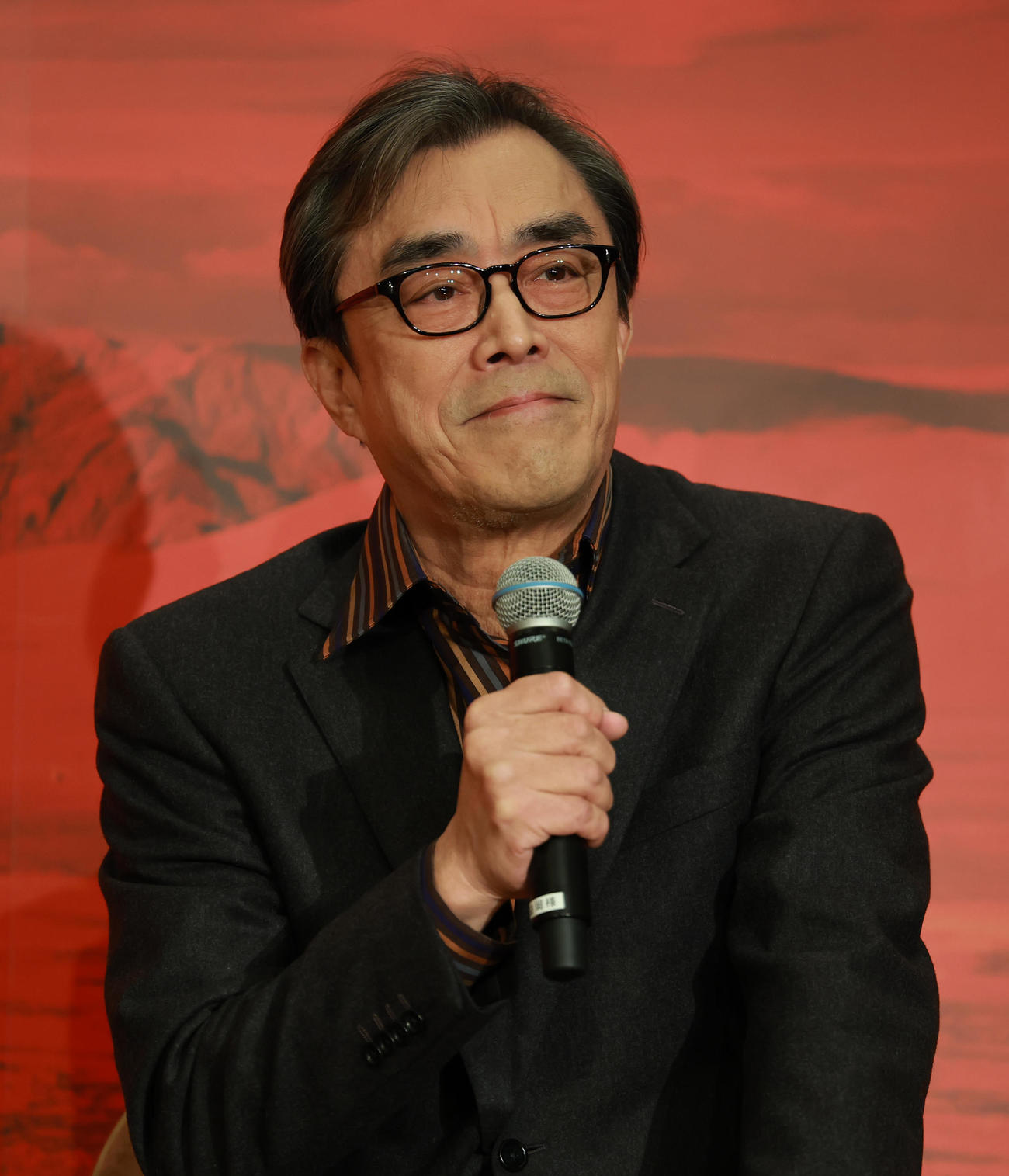 明治座の舞台「大地の子」制作発表に登場した益岡徹（撮影・野上伸悟）