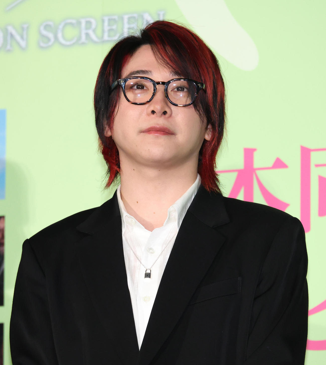 舞台あいさつイベントに参加したMrs．GREEN APPLE大森元貴（撮影・中島郁夫）