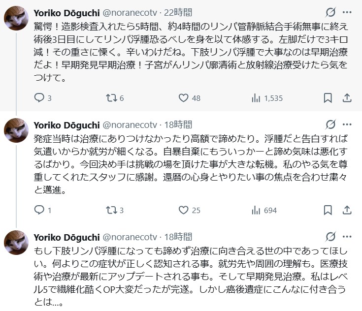 洞口依子のXから