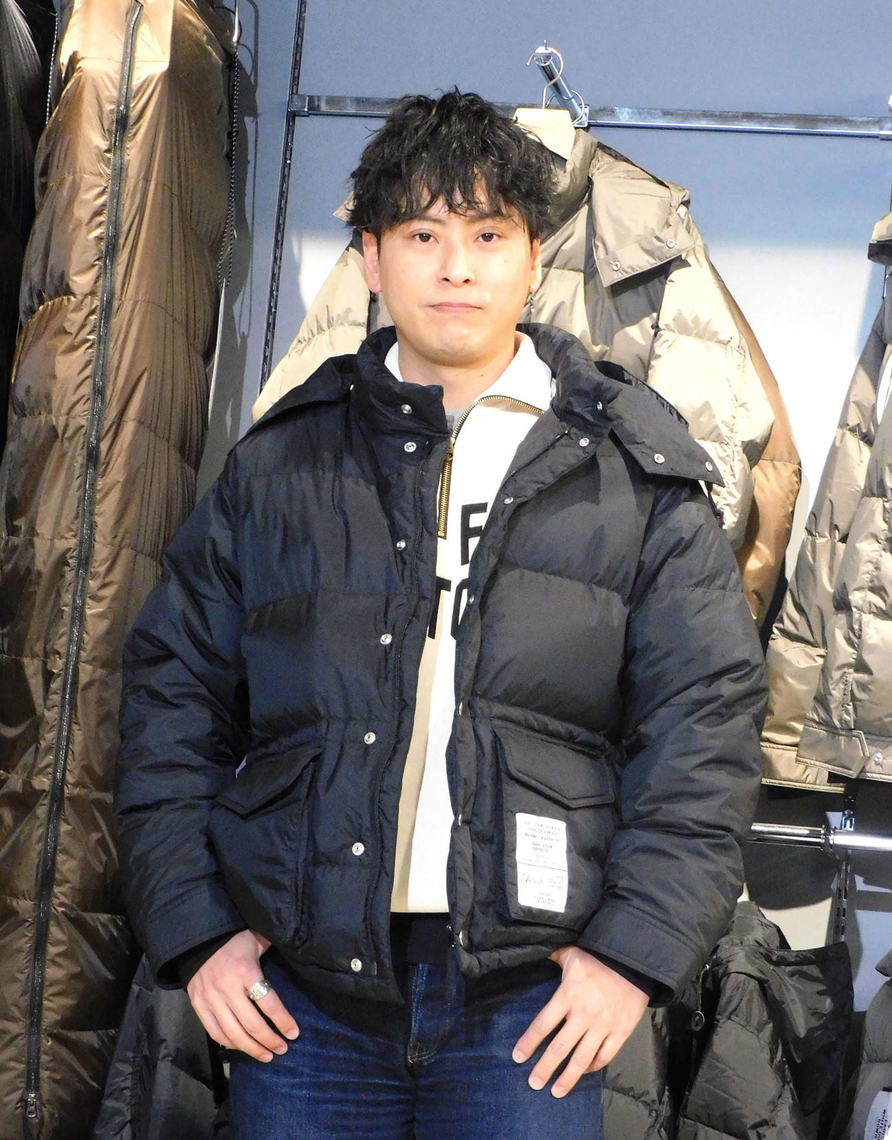 「NANGA×HIGH FIVE FACTORYコラボPOP UP」取材会を行った三代目J SOUL BROTHERS山下健二郎（撮影・寺本吏輝）