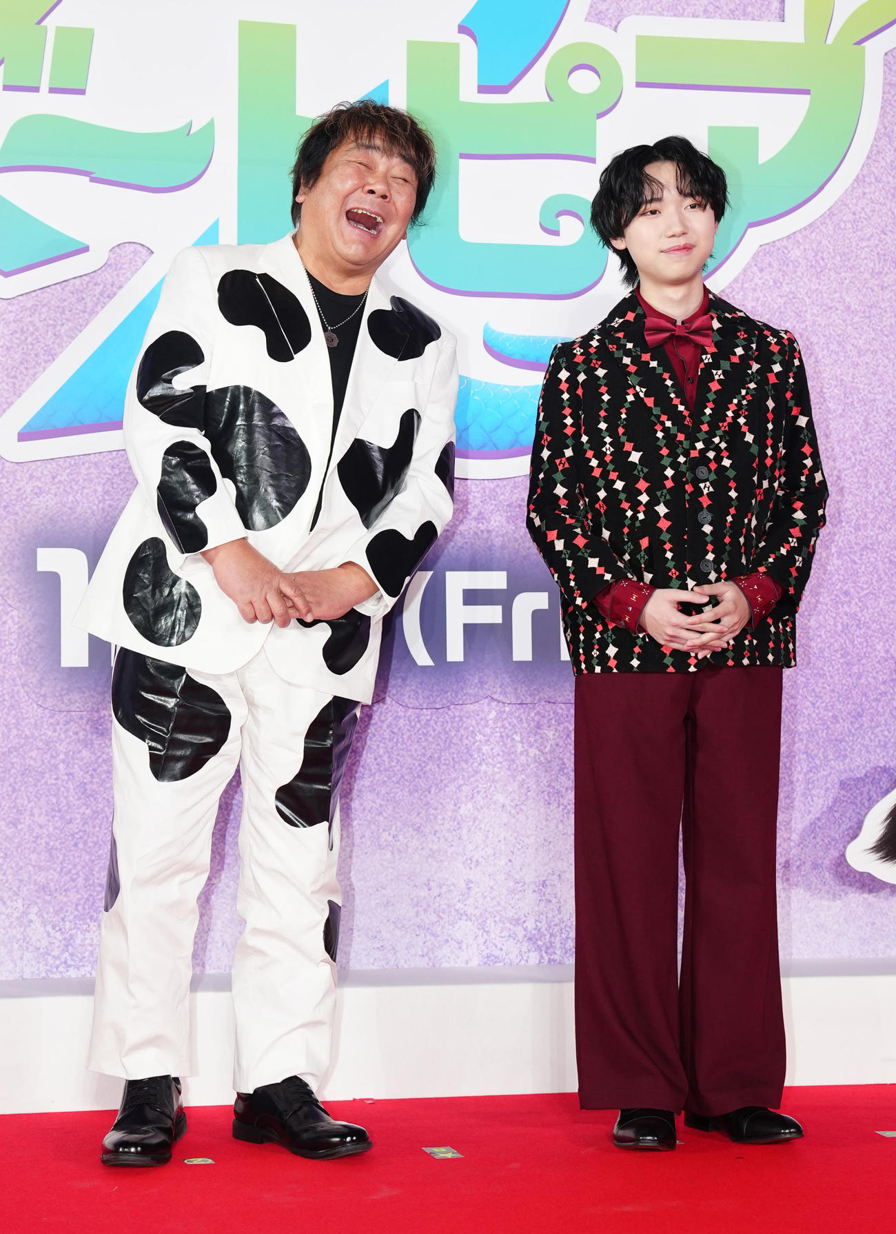 映画「ズートピア2」前夜祭イベントに臨む石塚英彦（左）と石橋陽彩（撮影・江口和貴）