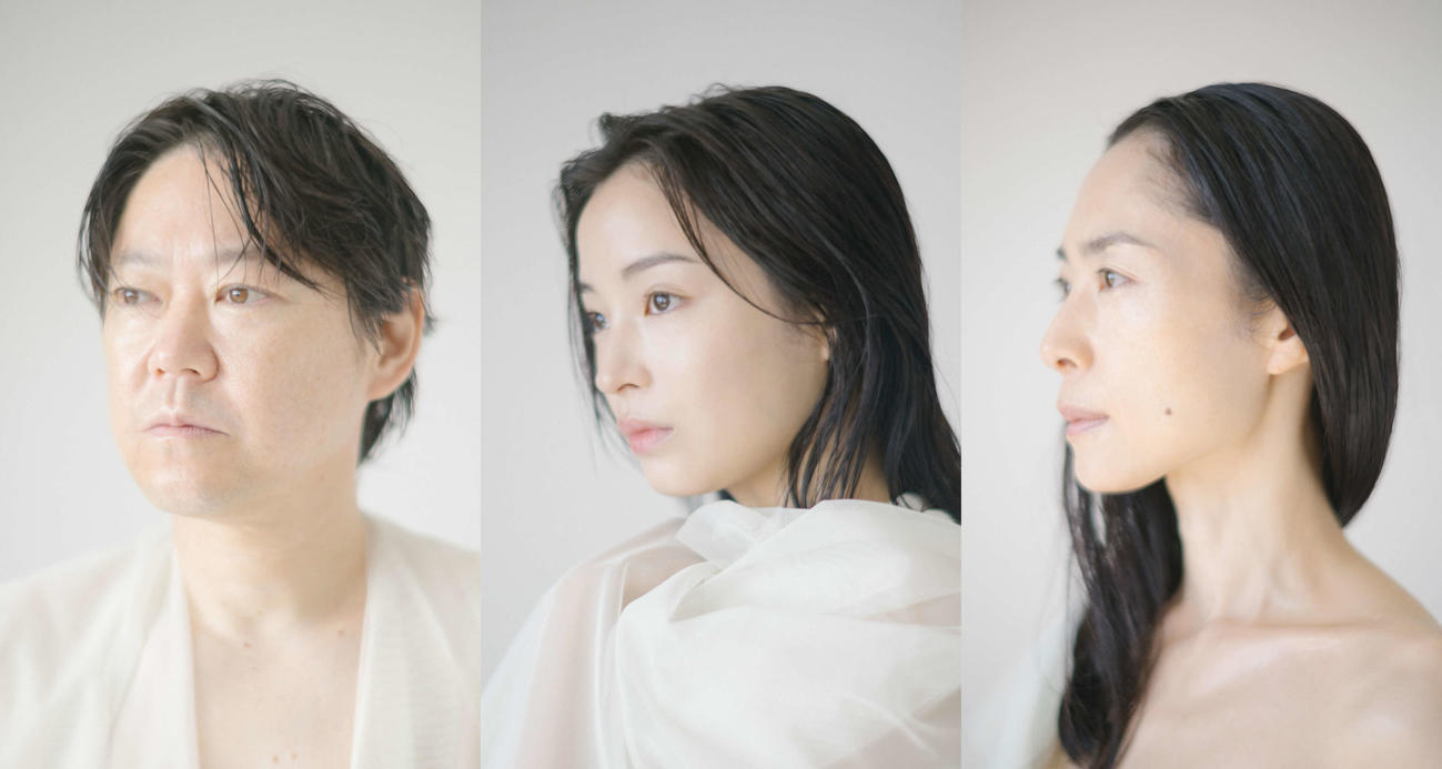 野田秀樹作、演出の新作「華氏マイナス320°」に主演する、左から阿部サダヲ、広瀬すず、深津絵里
