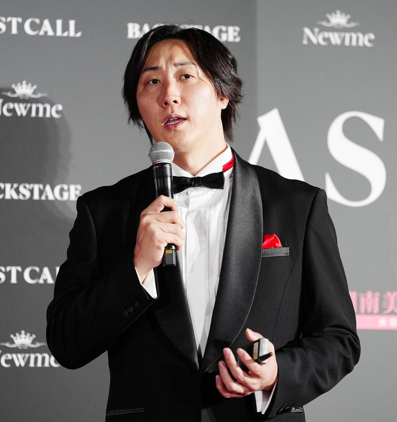 「LAST CALL」制作発表会で登壇する溝口勇児氏（撮影・清水貴仁）
