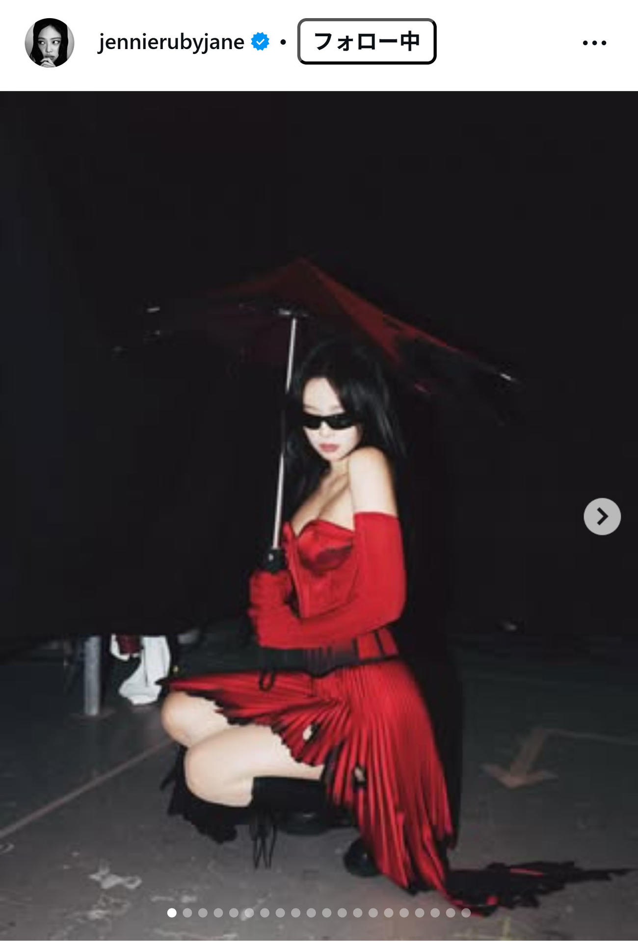 BLACKPINK・JENNIEのインスタグラムから