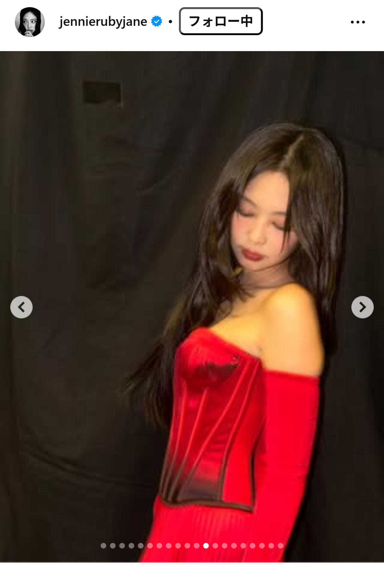 BLACKPINK・JENNIEのインスタグラムから