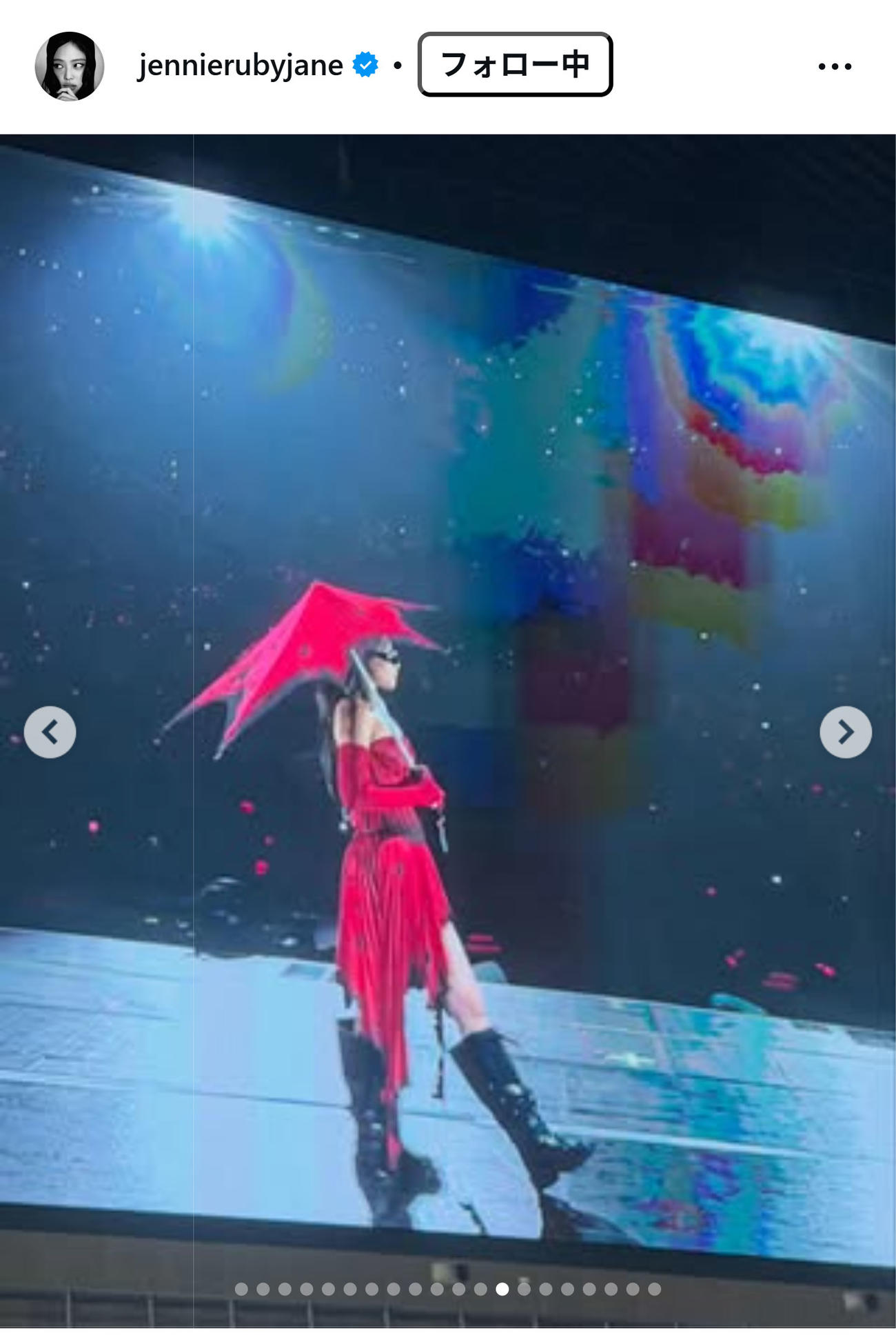 BLACKPINK・JENNIEのインスタグラムから