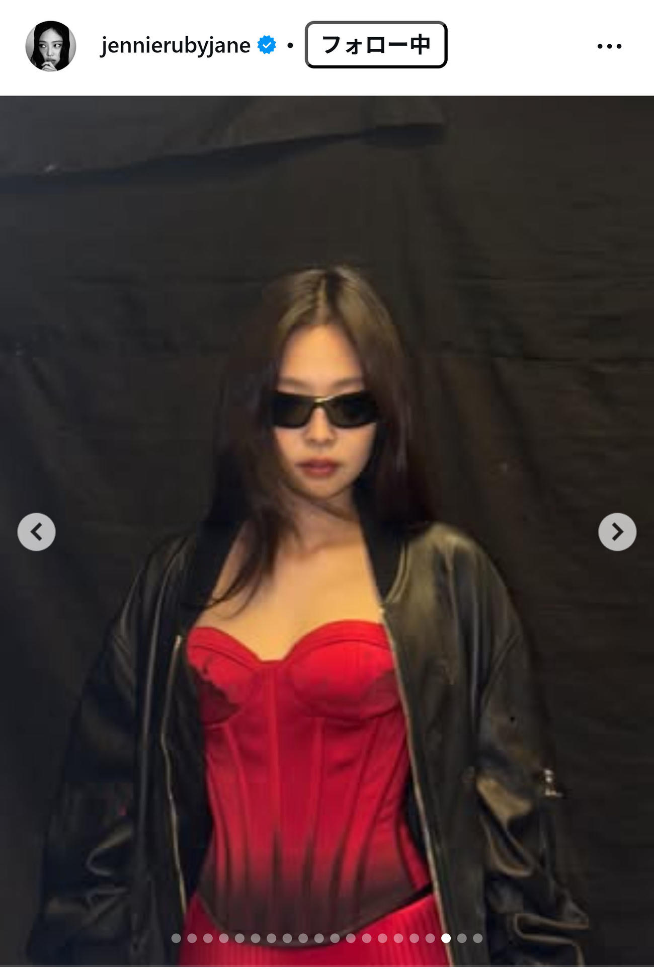 BLACKPINK・JENNIEのインスタグラムから