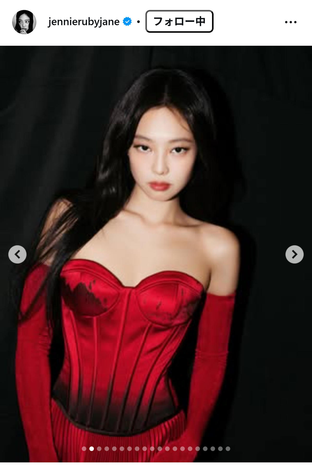 BLACKPINK・JENNIEのインスタグラムから