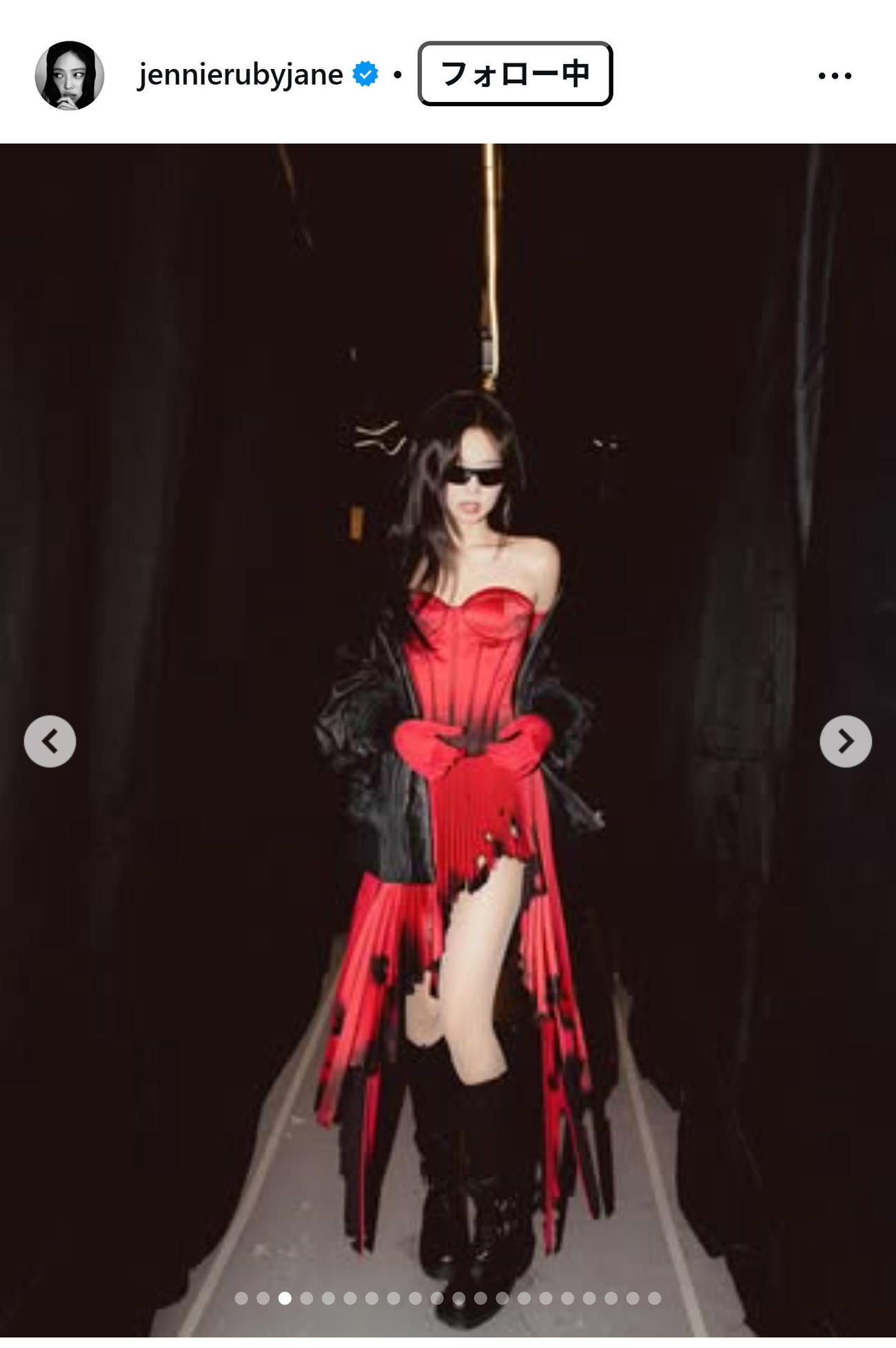 BLACKPINK・JENNIEのインスタグラムから
