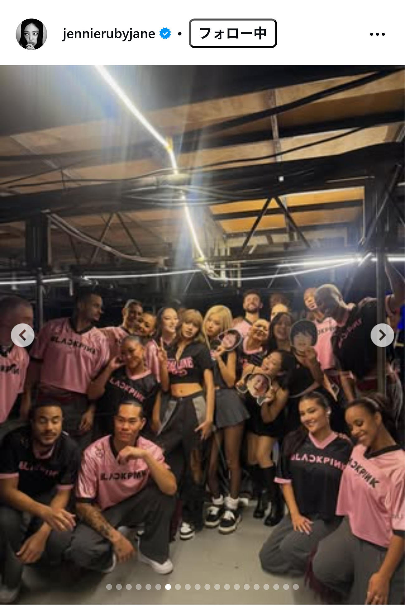 BLACKPINK・JENNIEのインスタグラムから