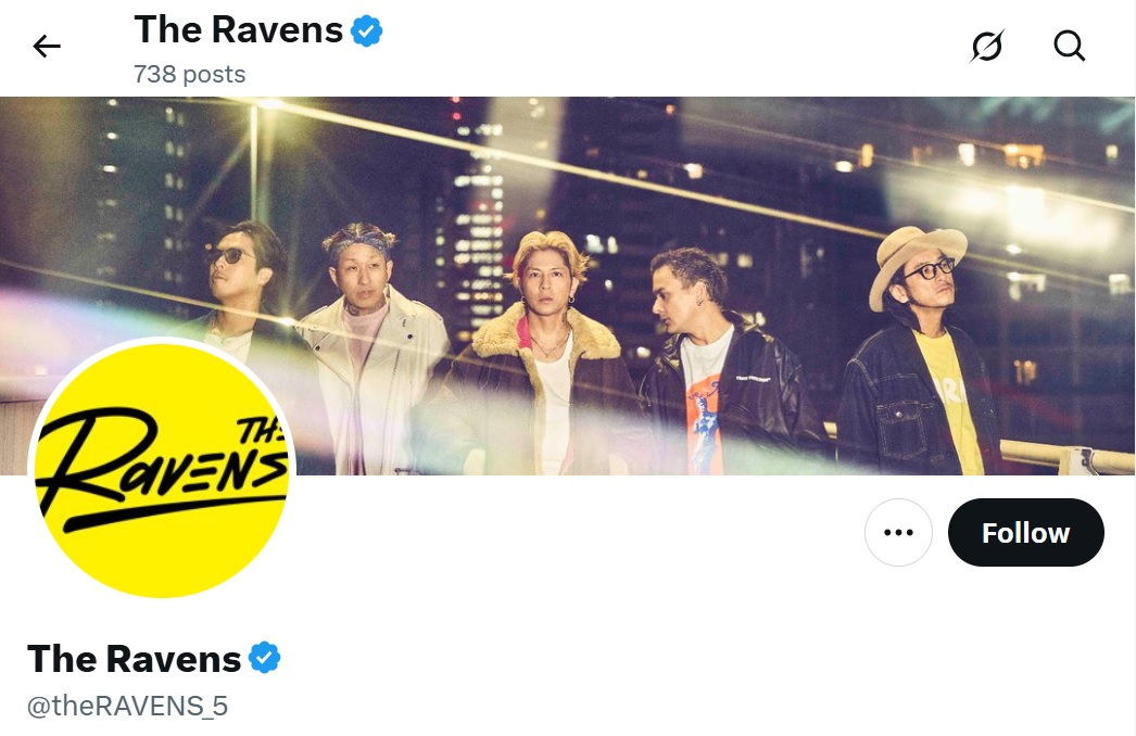 バンドThe RavensのXヘッド写真