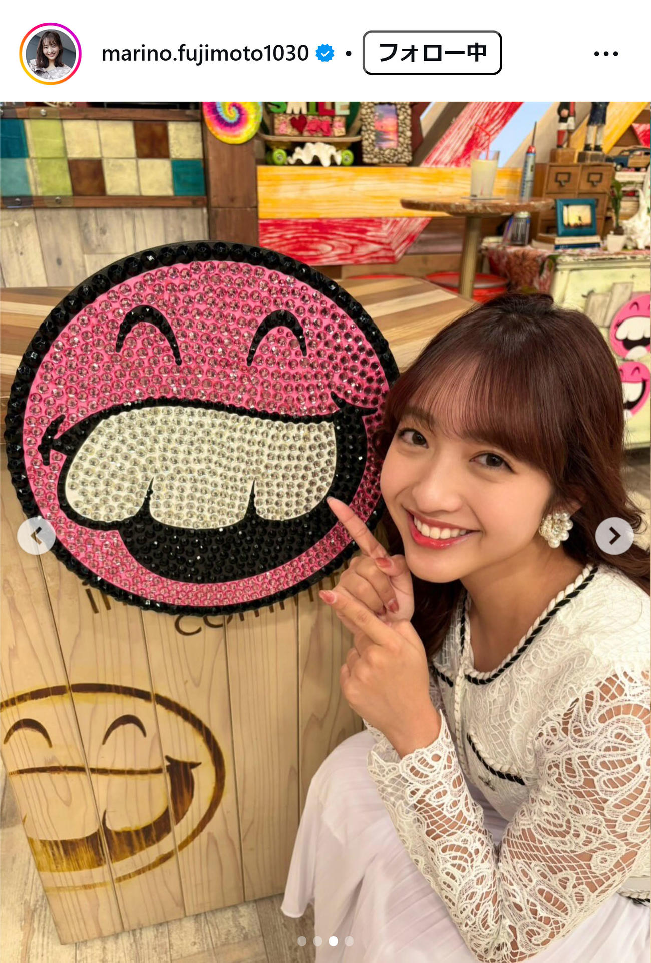 藤本万梨乃アナのインスタグラムから