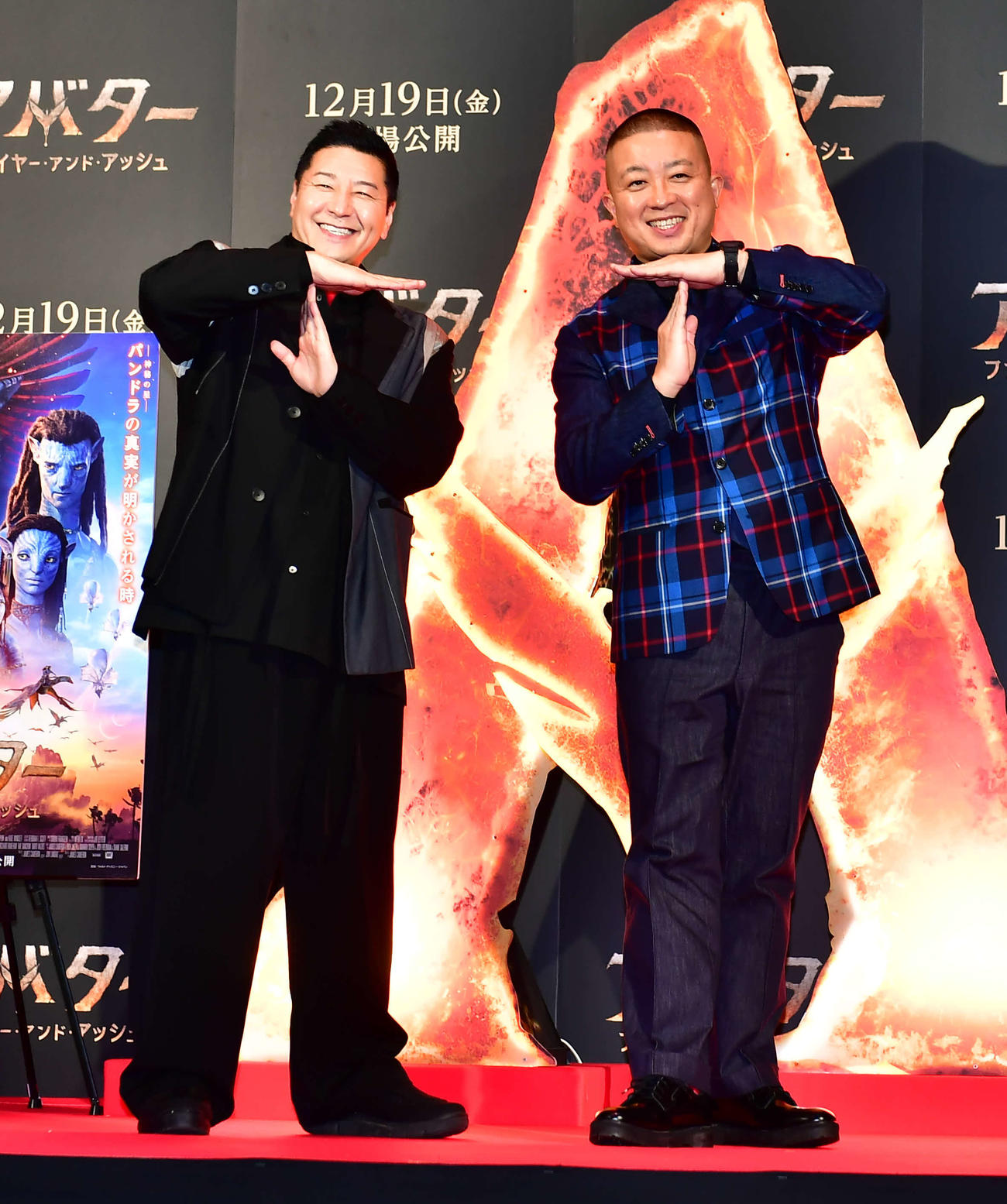 映画「アバター：ファイヤー・アンド・アッシュ」
ファイヤーステージイベントに出席したチョコレートプラネット（撮影・松尾幸之介）