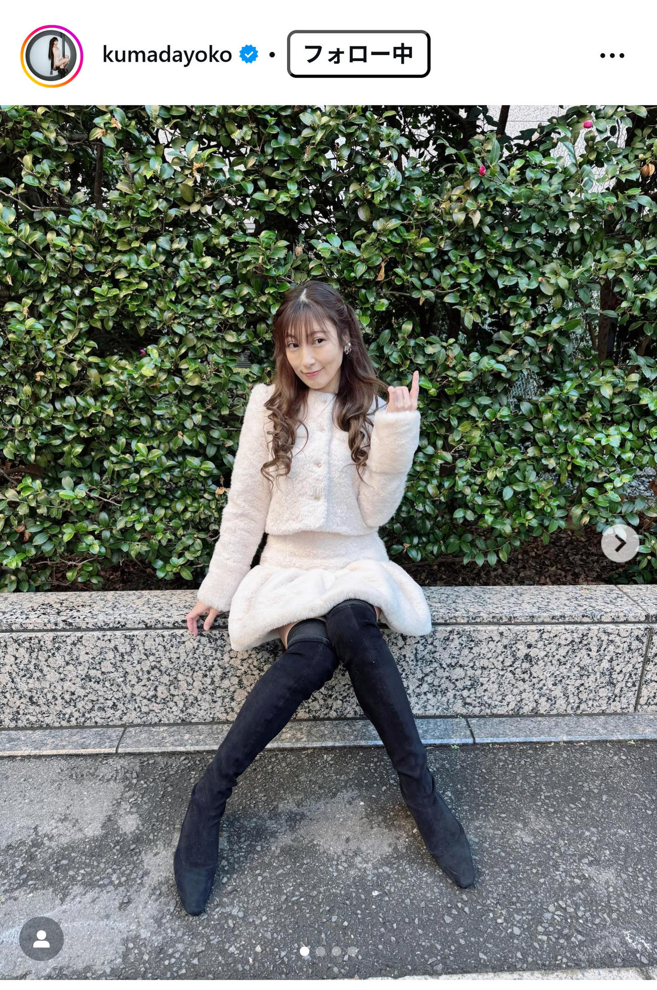 熊田曜子のインスタグラムから