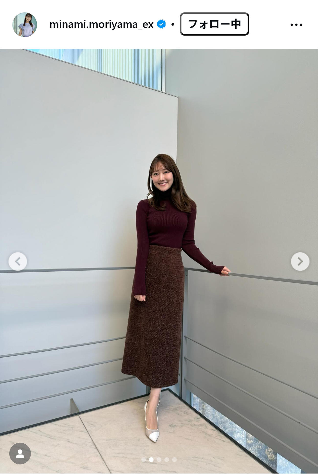 森山みなみアナのインスタグラムから