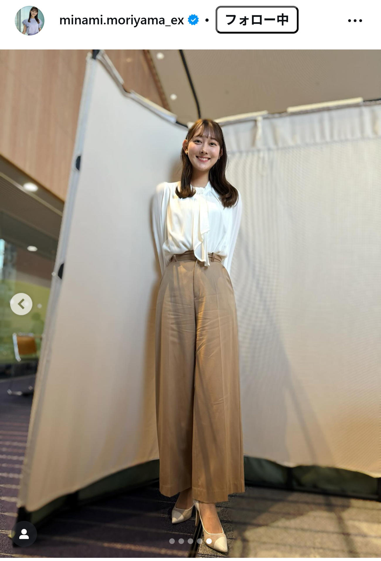 森山みなみアナのインスタグラムから
