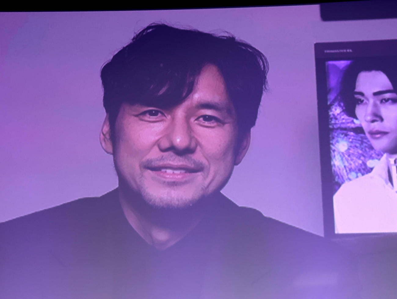 ドラマ「人間標本」プレミアイベントに映像出演した西島秀俊（撮影・中島郁夫）