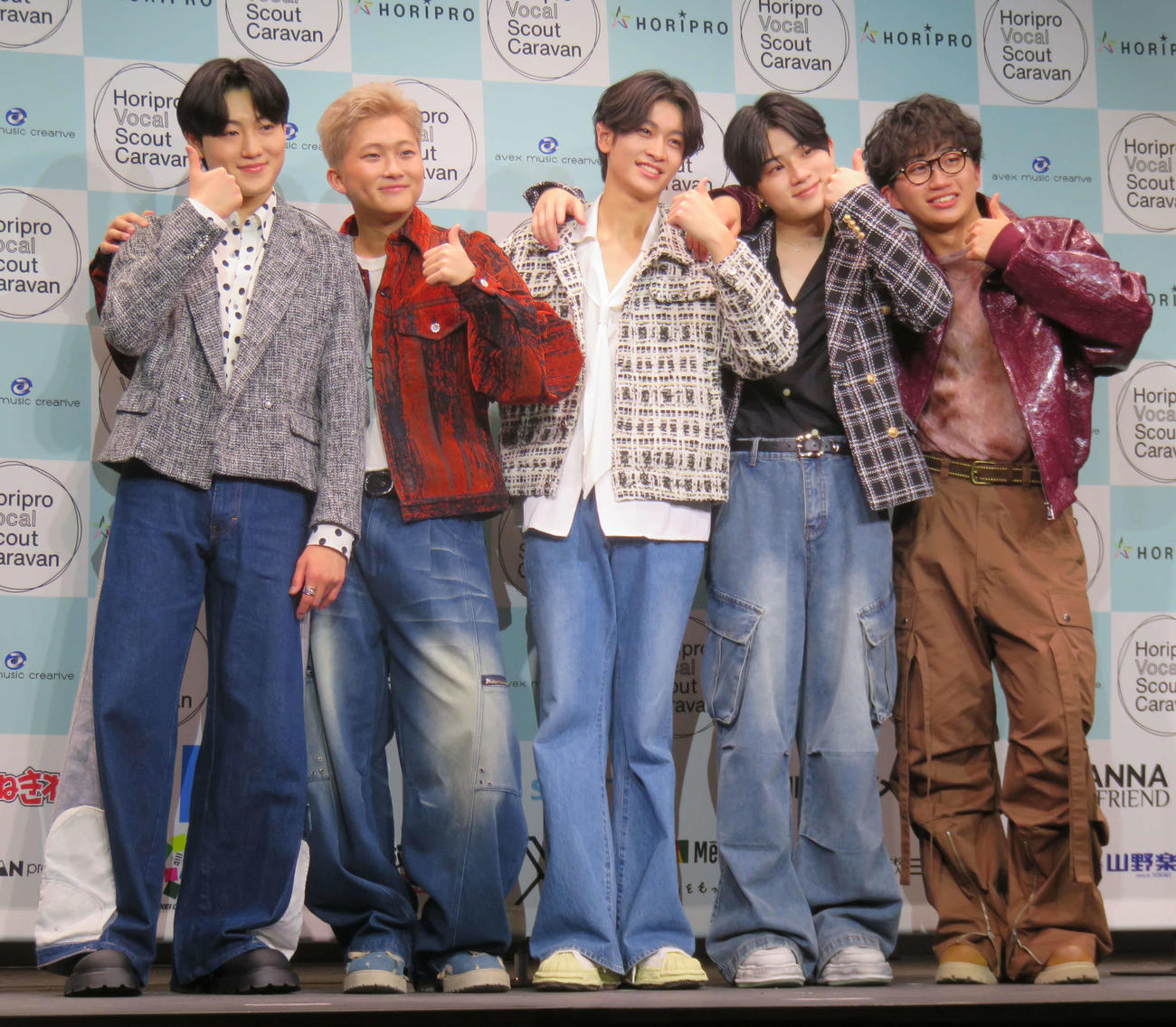 第47回ホリプロタレントスカウトキャラバン「Horipro Vocal Scout Caravan」でデビューが決まった、左から髙橋理央、kiichi、小林真央哉、岩坪優真、黒澤洵太