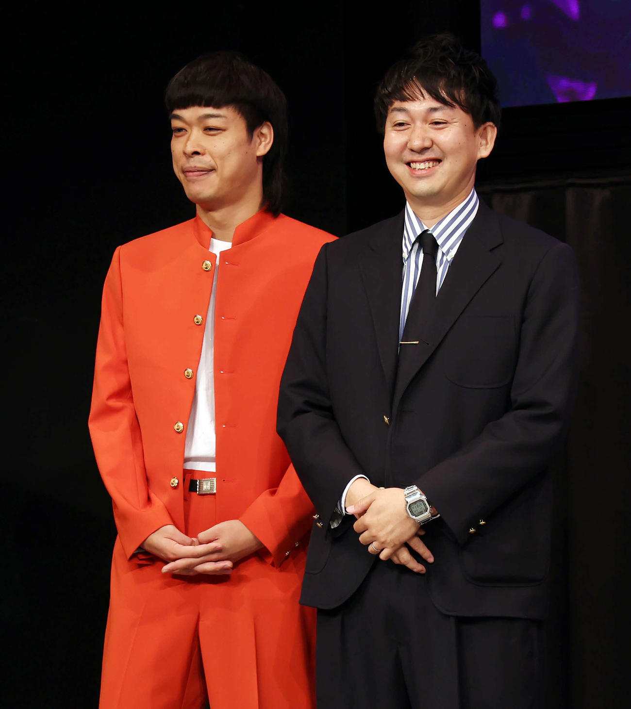バッテリィズのエース（左）と寺家（2025年6月）