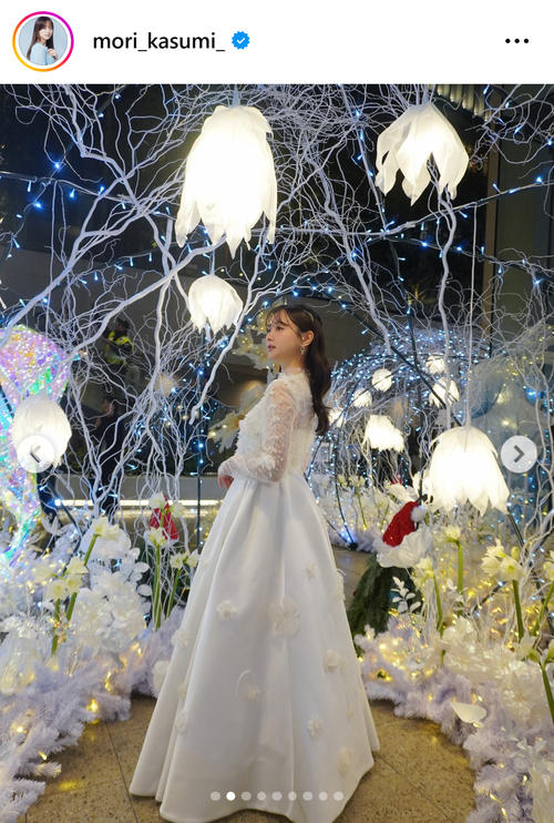 森香澄、透明感抜群 純白の透け感ドレスに「天使が居た…」「女神か