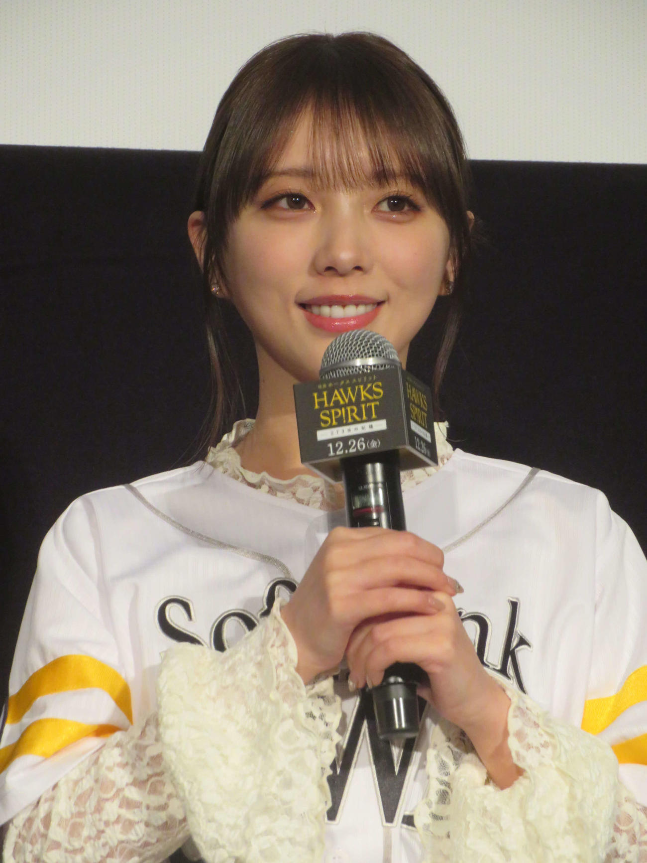 「映画HAWKS SP！RIT－273日の記憶－」公開初記念日舞台あいさつに出席した与田祐希（撮影・川田和博）
