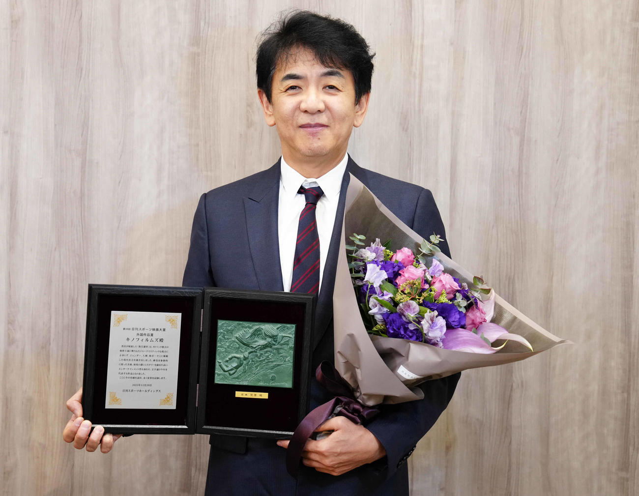 外国作品賞を受賞したキノフィルムズの木下直哉代表取締役社長（撮影・鈴木みどり）