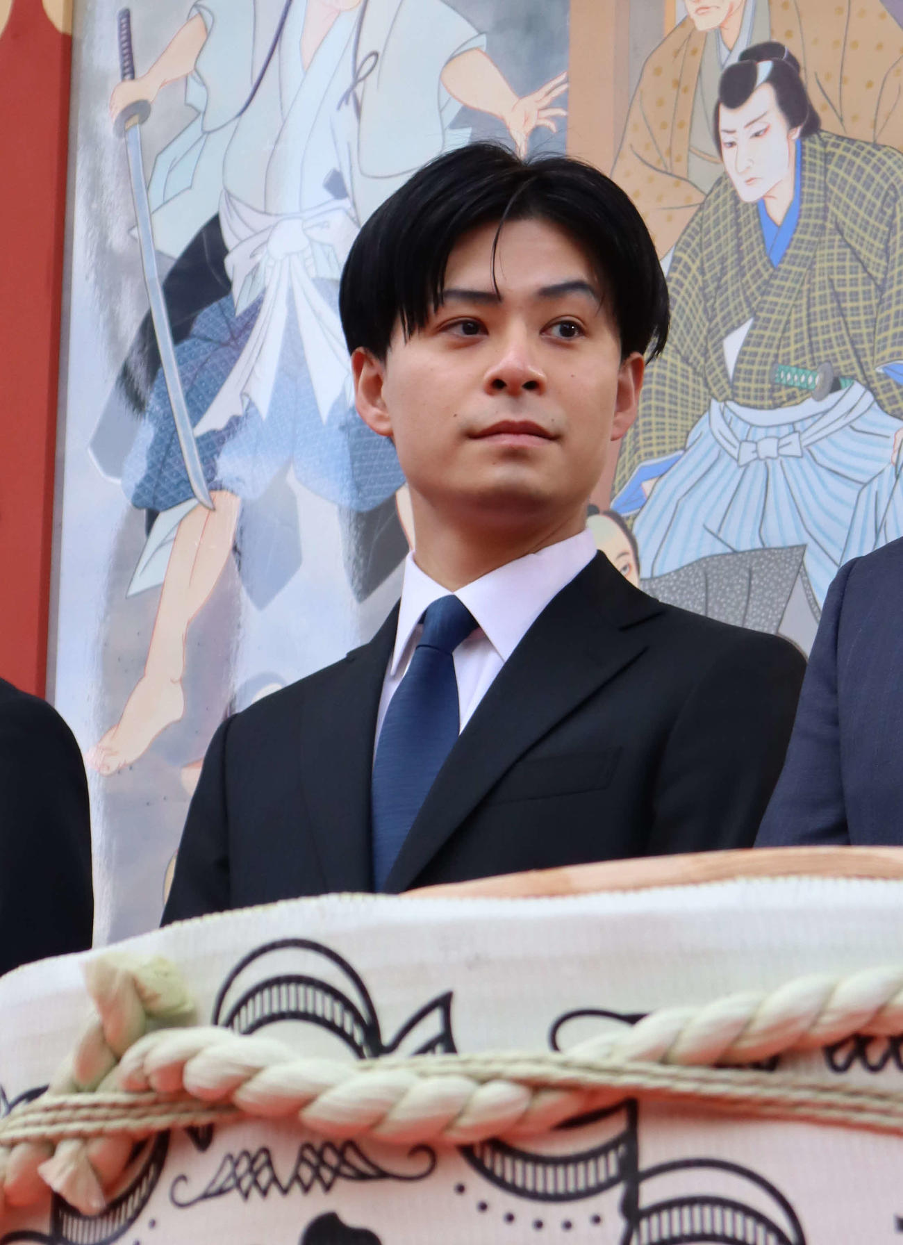 「新春浅草歌舞伎」の鏡開きに出席した市川男寅